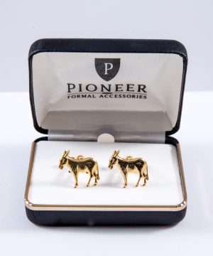 Gold donkey cufflink set