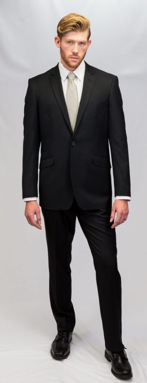 Chama Super 150s Microfiber suit in Black